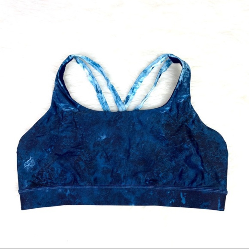 Lululemon Blue Ocean Print Energy Sports Bra